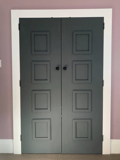 Creative Interior Hack. Plain doors to Awesome doors using Velvet Luxe and Warehouse  Frames