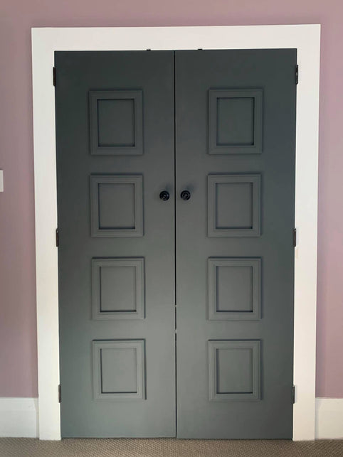 Creative Interior Hack. Plain doors to Awesome doors using Velvet Luxe and Warehouse  Frames