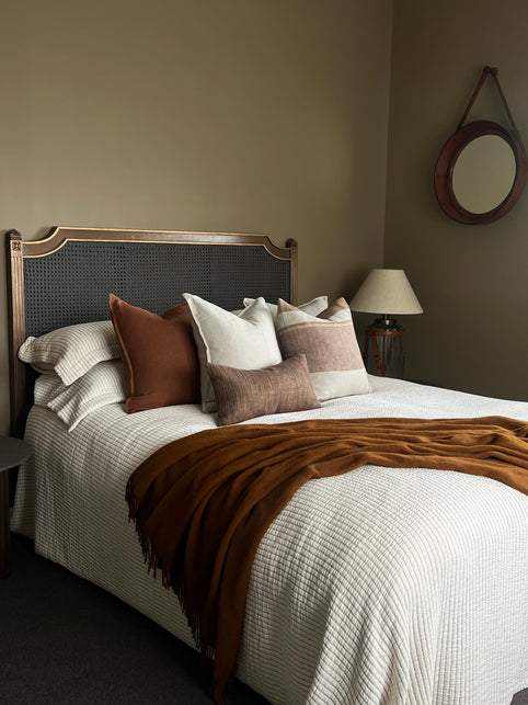 A beautiful bedroom created within Artisan Tahr; Soft, warm, beautifully understated (Video included) .