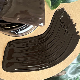 Midnight Brew wall paint swatch – deep artisan brown to charcoal hue