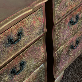 Not For Sale - Commission Bedside in Artisan stone stencil and Metallic Alchemy