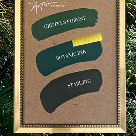 Close-up of Botanic Ink wall paint texture – ink-toned green