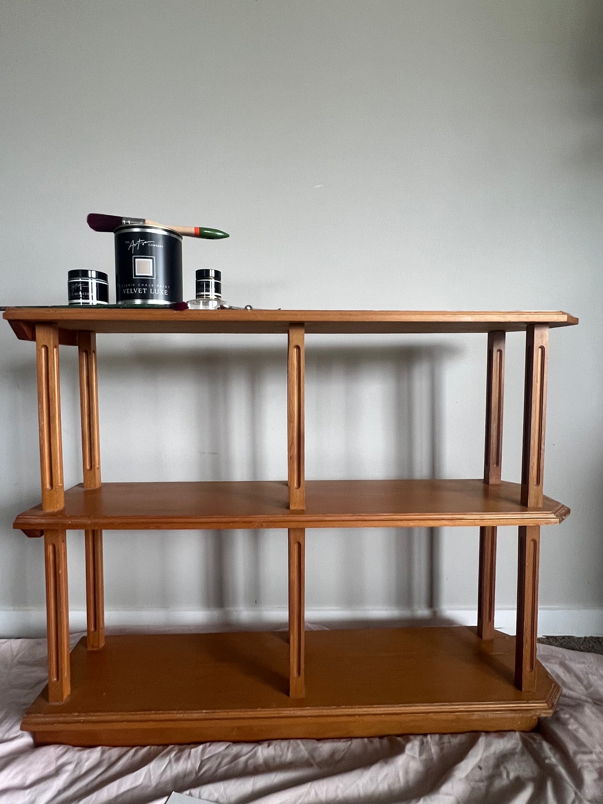 Not For Sale - Shelving unit given a luxe touch with Artisan Velvet Luxe and Metallics- Video included