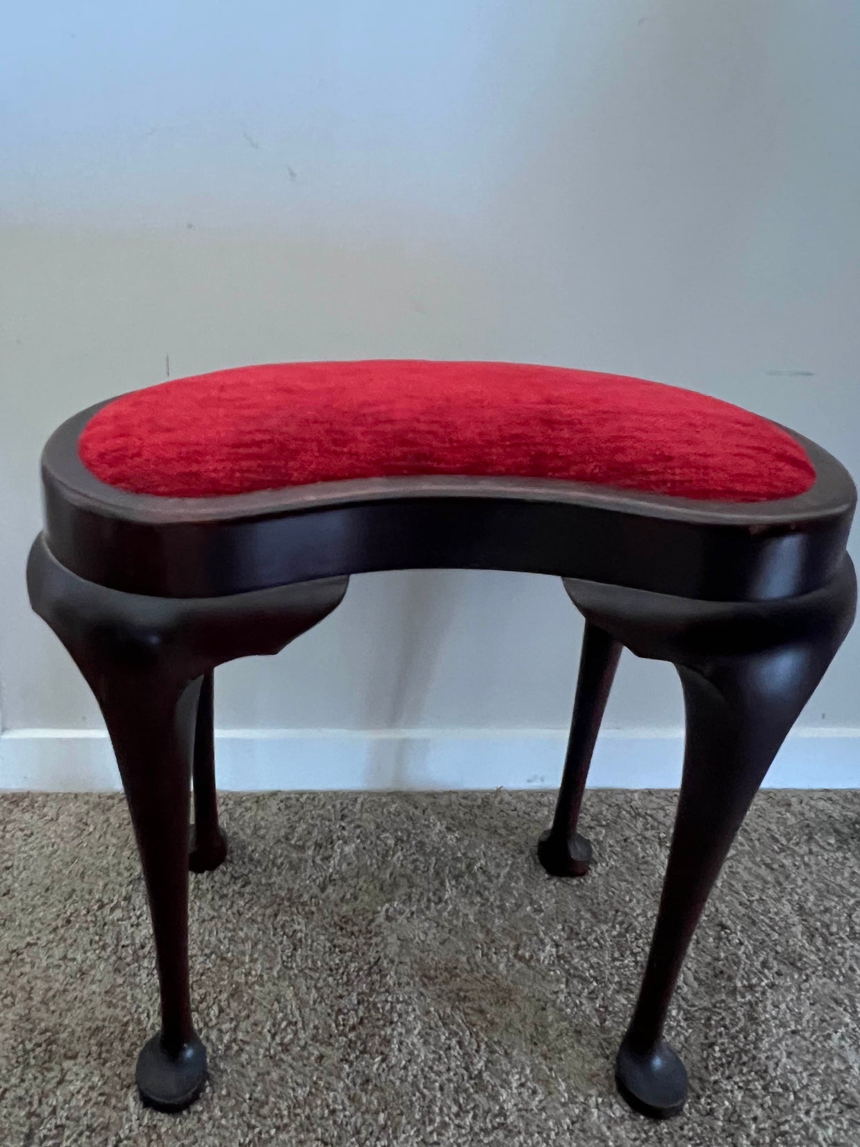 Not For Sale - Stool with Coastal Vibes in Artisan Velvet Luxe and Premium Chalk Paint - with painted fabric