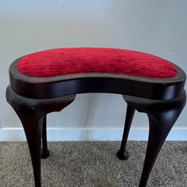 Not For Sale - Stool with Coastal Vibes in Artisan Velvet Luxe and Premium Chalk Paint - with painted fabric