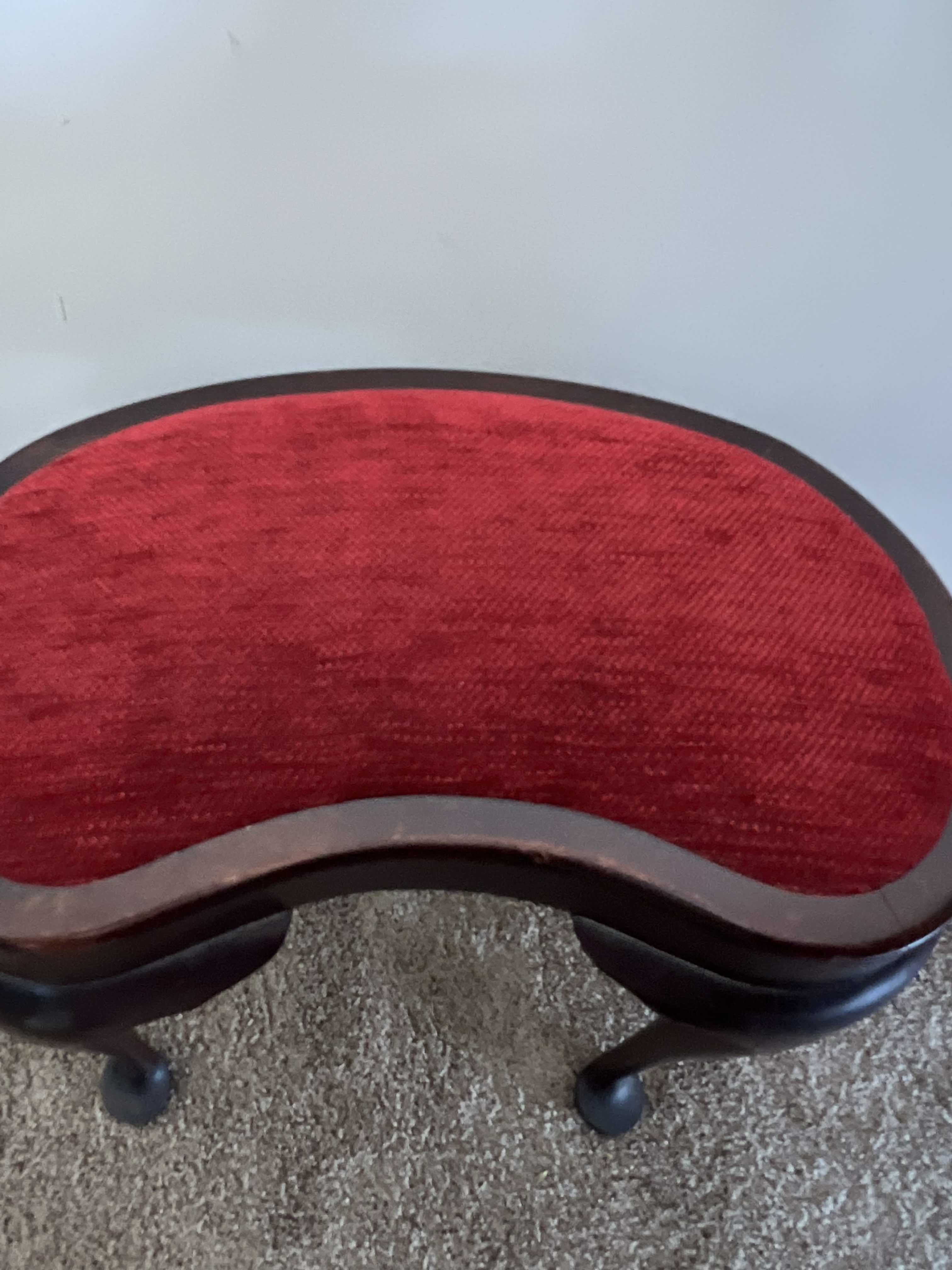 Not For Sale - Stool with Coastal Vibes in Artisan Velvet Luxe and Premium Chalk Paint - with painted fabric