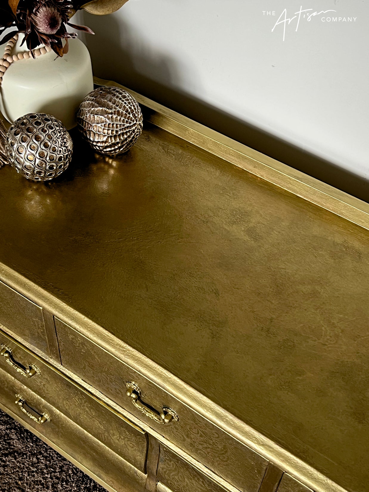 Not For Sale - Commission Dresser in Aged Metallics