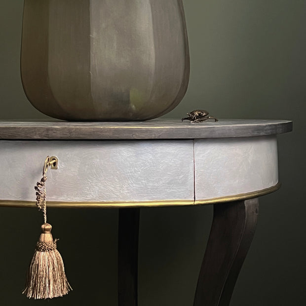 Not For Sale - Artisan Pearl Shell like finish with rustic wood look on entrance table (Video links included)