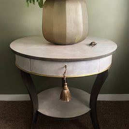Not For Sale - Artisan Pearl Shell like finish with rustic wood look on entrance table (Video links included)