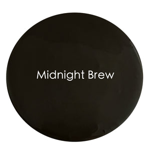 Close-up of Midnight Brew chalk paint texture – brown-black blend