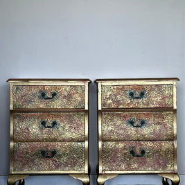 Not For Sale - Commission Bedside in Artisan stone stencil and Metallic Alchemy