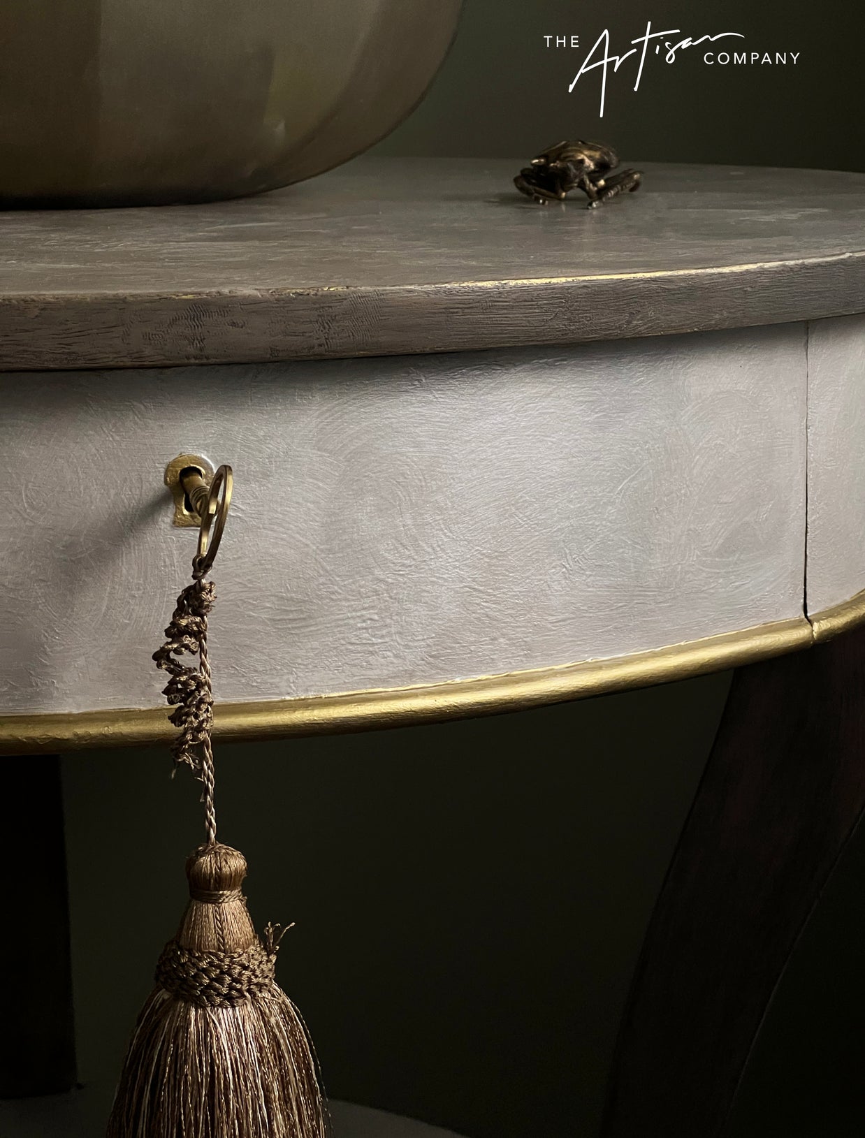 Not For Sale - Artisan Pearl Shell like finish with rustic wood look on entrance table (Video links included)