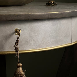 Not For Sale - Artisan Pearl Shell like finish with rustic wood look on entrance table (Video links included)