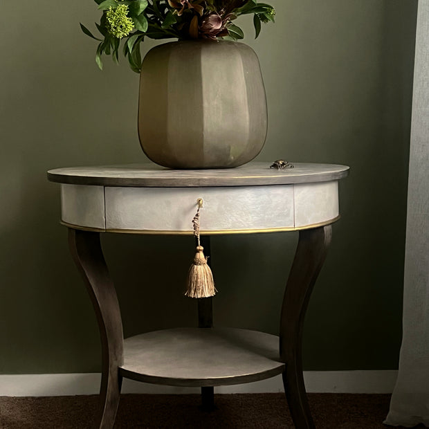 Not For Sale - Artisan Pearl Shell like finish with rustic wood look on entrance table (Video links included)