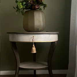 Not For Sale - Artisan Pearl Shell like finish with rustic wood look on entrance table (Video links included)