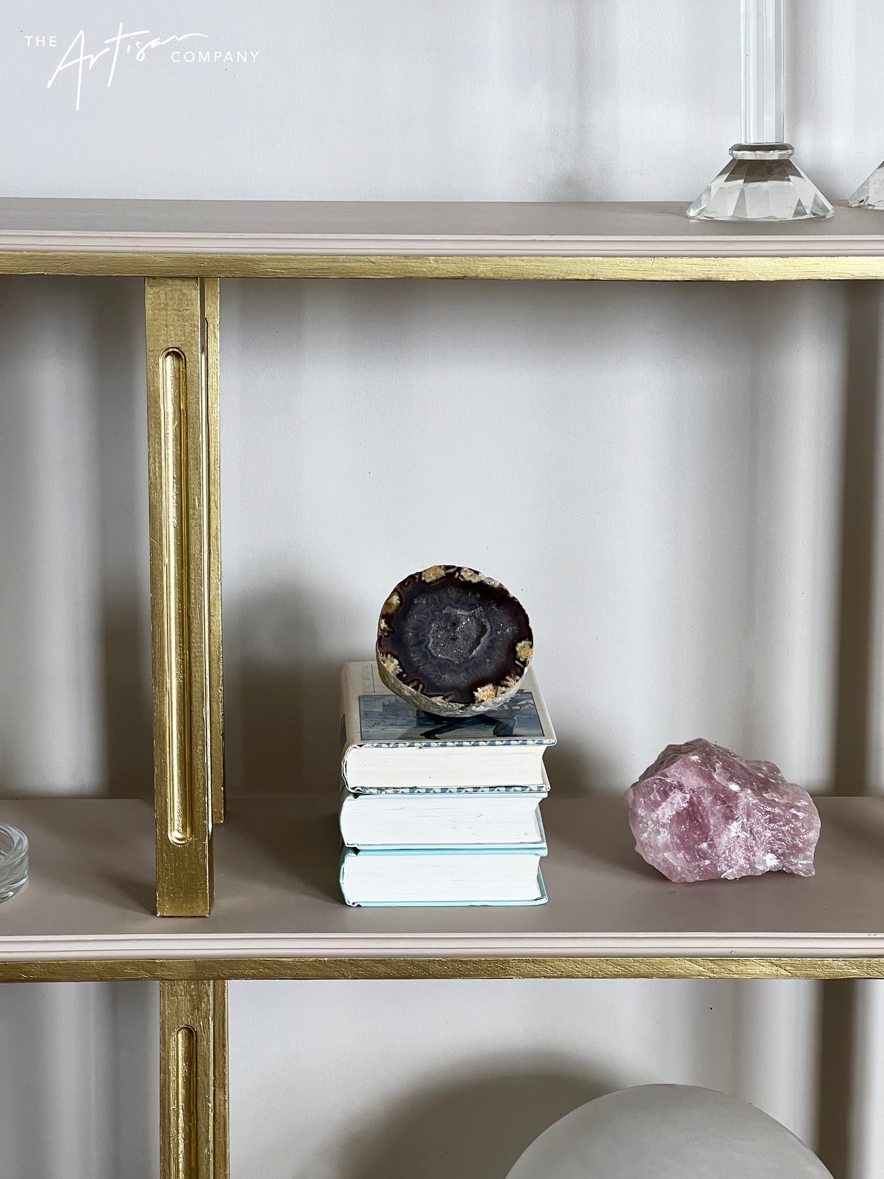 Not For Sale - Shelving unit given a luxe touch with Artisan Velvet Luxe and Metallics- Video included