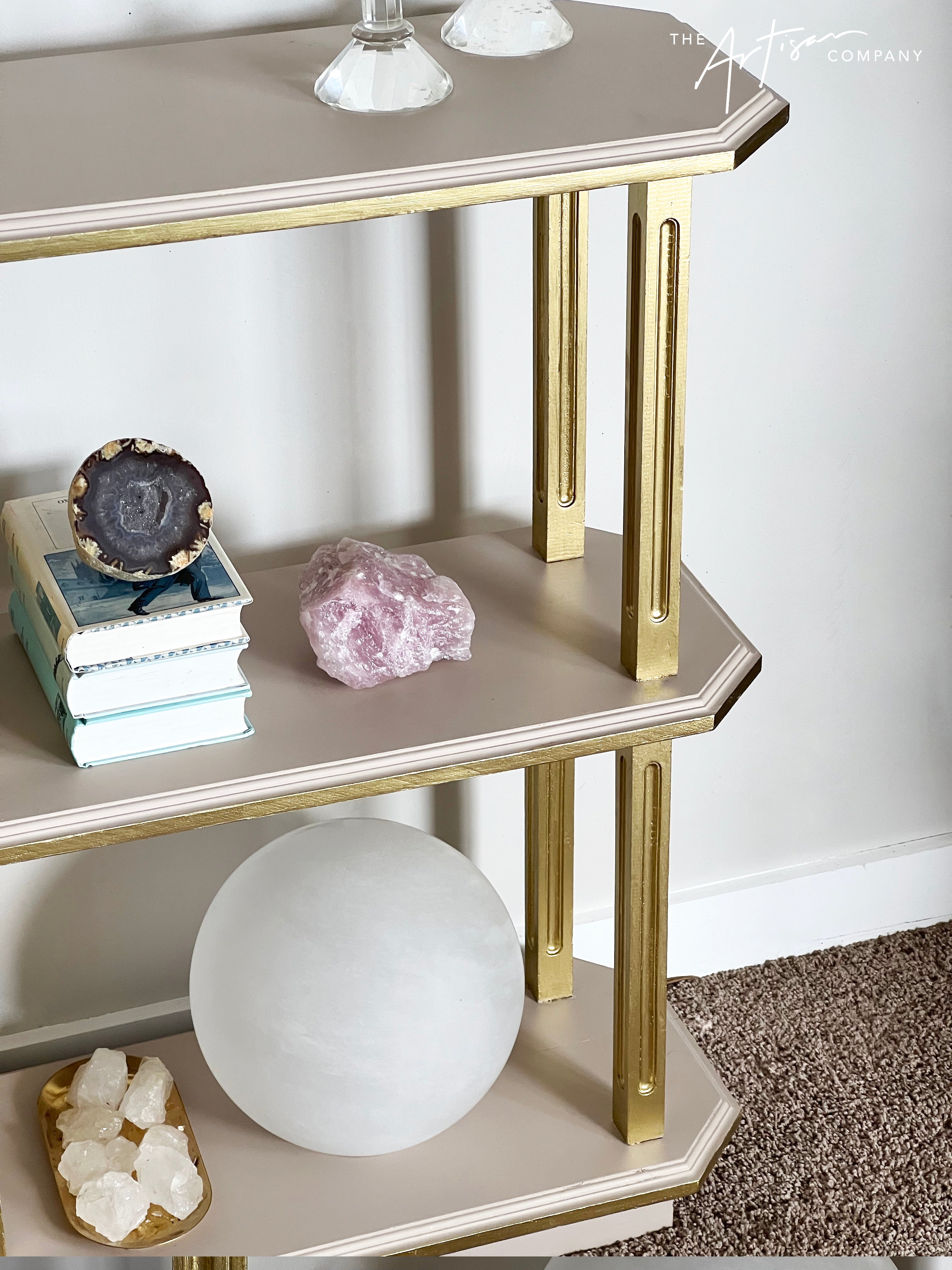 Not For Sale - Shelving unit given a luxe touch with Artisan Velvet Luxe and Metallics- Video included