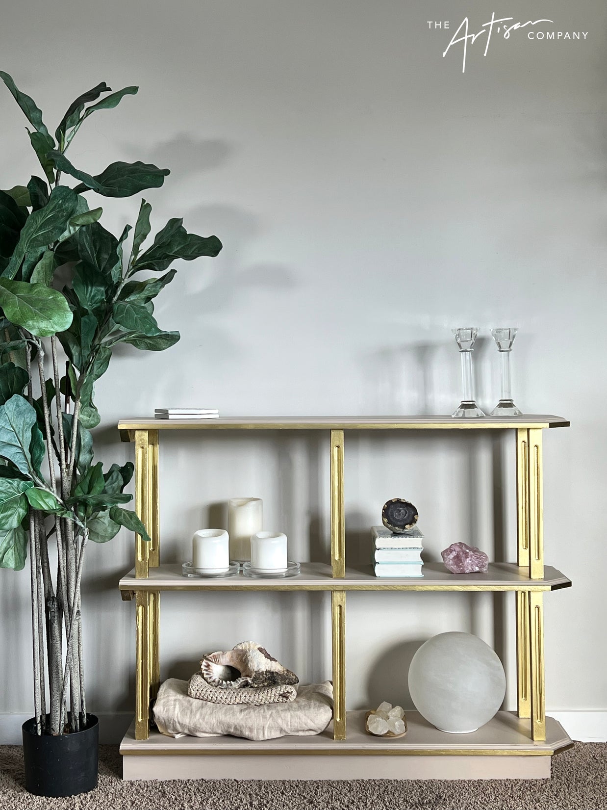 Not For Sale - Shelving unit given a luxe touch with Artisan Velvet Luxe and Metallics- Video included
