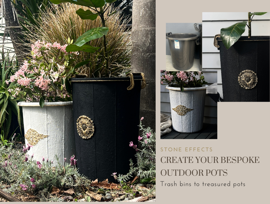 Trash bins to Treasured Pots with Onyx Shadow and Pure Santorini Stone Effects