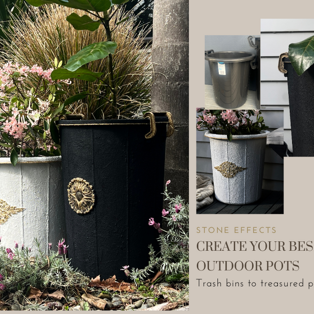 Trash bins to Treasured Pots with Onyx Shadow and Pure Santorini Stone Effects
