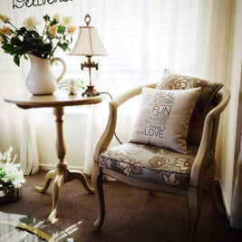Commissioned chair and table set in Country Grey
