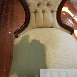 Commissioned chair with painted olive upholstery