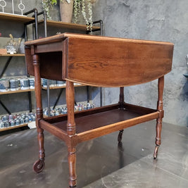 Not For Sale - Commissioned Oak Tea Trolley and side table in aged Metallics