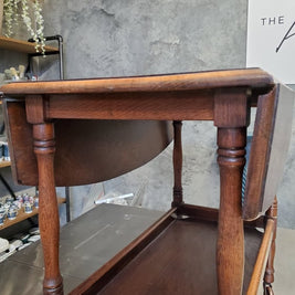 Not For Sale - Commissioned Oak Tea Trolley and side table in aged Metallics