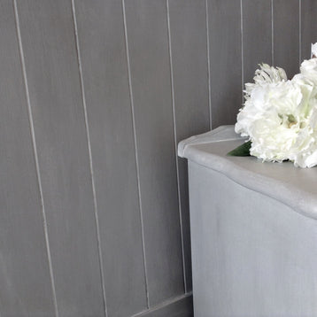 Not For Sale - Bedside & Headboard - Paris grey with a White wash