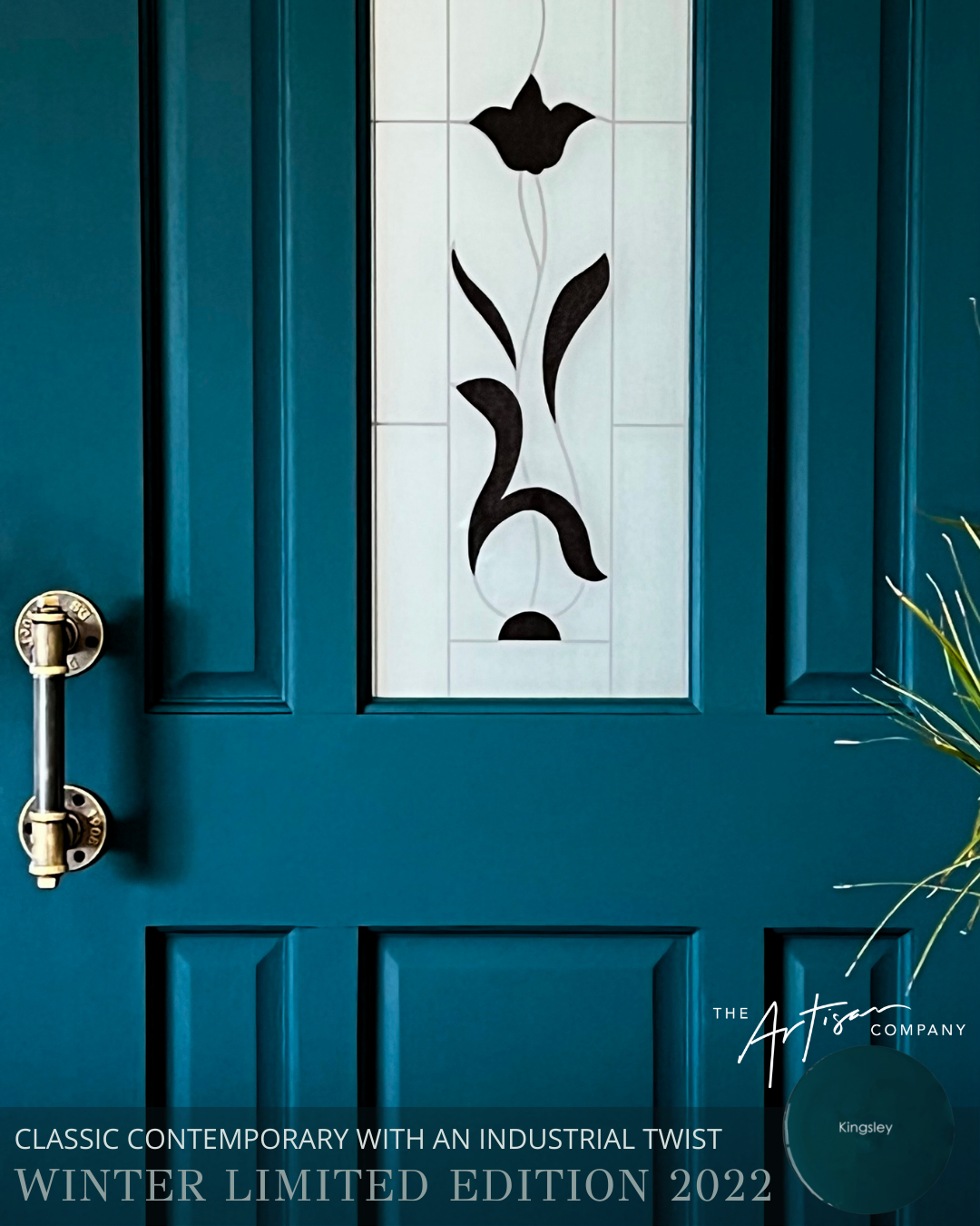 Statement door using Kingsley Velvet Luxe – luxurious artisan finish