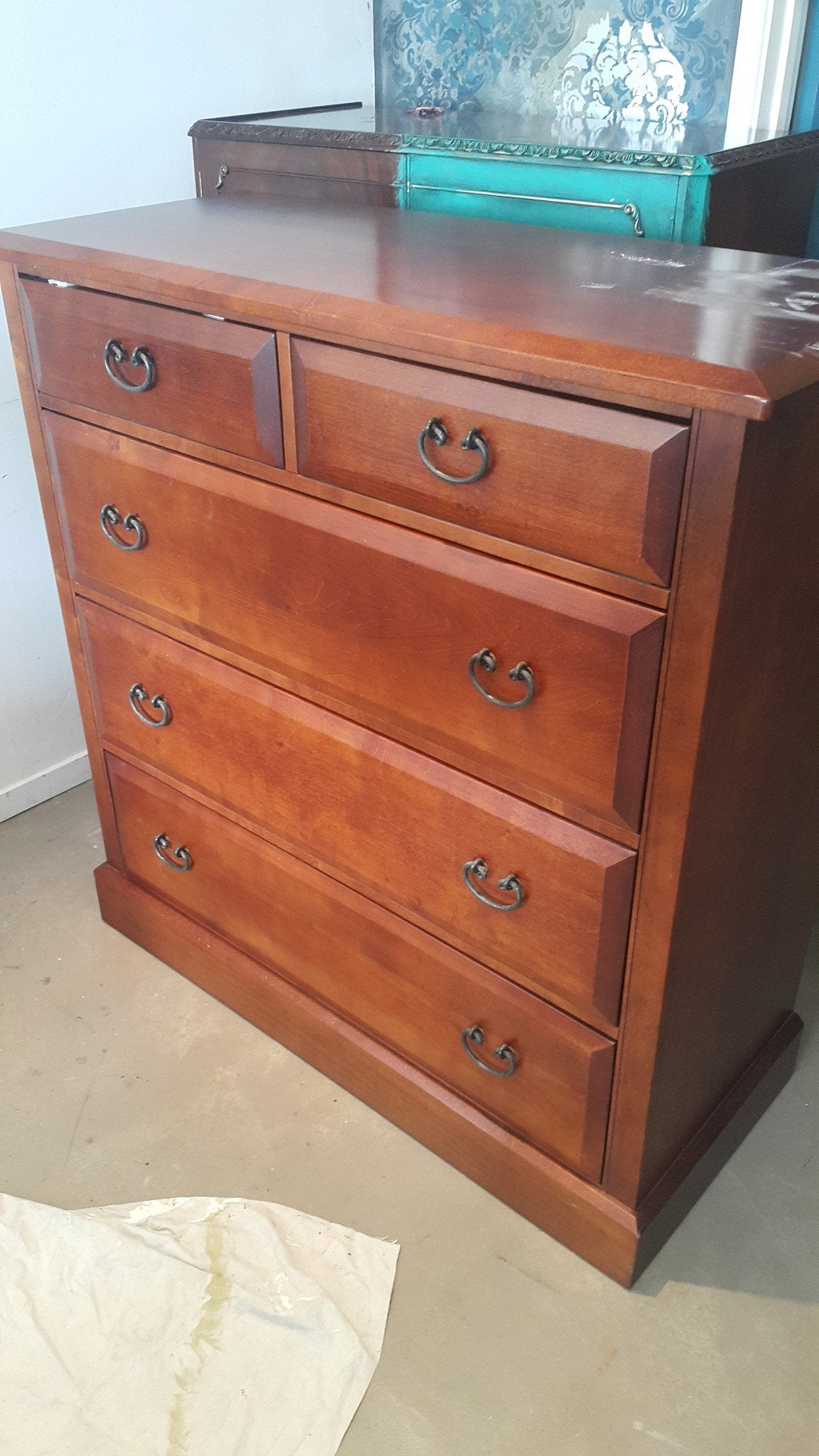 Not For Sale - Commissioned set of drawers and mirror in Chateau Grey