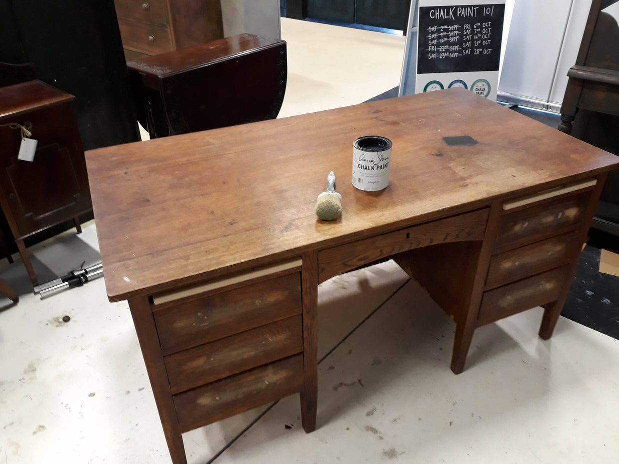 Not For Sale - Commissioned Desk in Graphite and French Linen