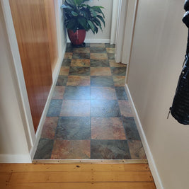 Painted Tiles: Hallway & Bathroom makeover by Jen S