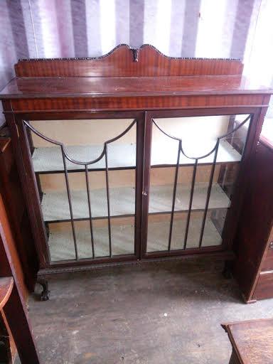 Not For Sale - Celine: Ball and Claw feet Silver and Blue display cabinet