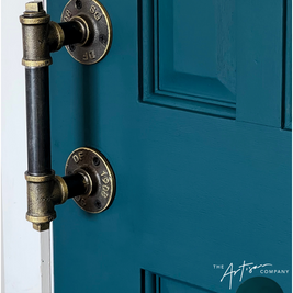 Door painted in Kingsley Velvet Luxe – moody jewel-toned blue-green