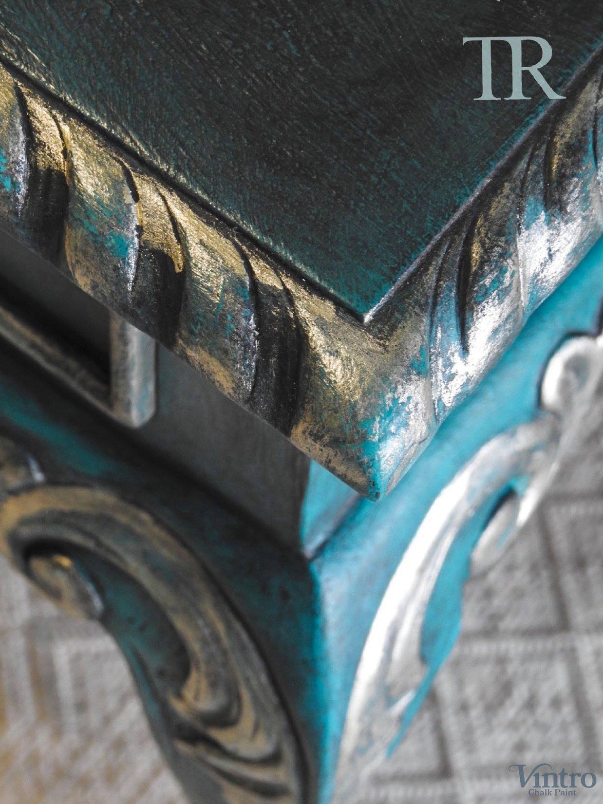 Teal with coloured waxes and Metallics