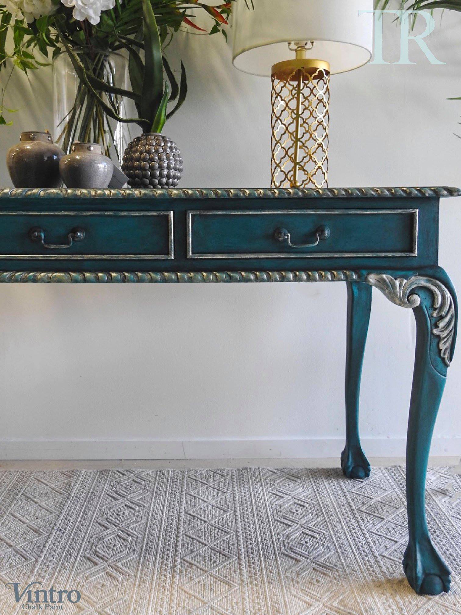 Teal with coloured waxes and Metallics