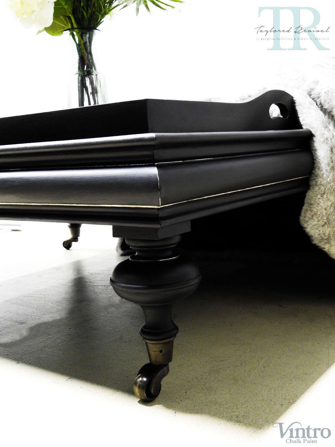 Victorian Black Coffee table finished in Lacquer