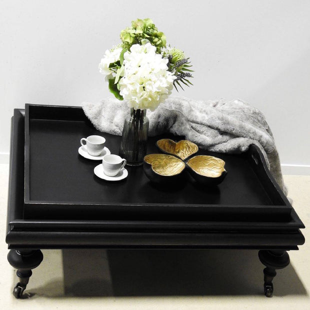 Victorian Black Coffee table finished in Lacquer