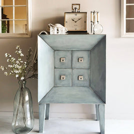 Not For Sale - Commissioned Drawers in layered blues with a subtle black glaze