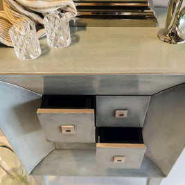 Not For Sale - Commissioned Drawers in layered blues with a subtle black glaze