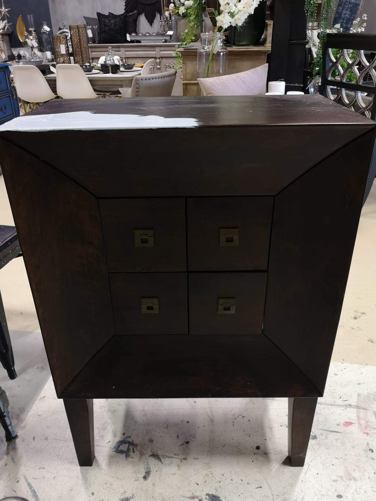 Not For Sale - Commissioned Drawers in layered blues with a subtle black glaze
