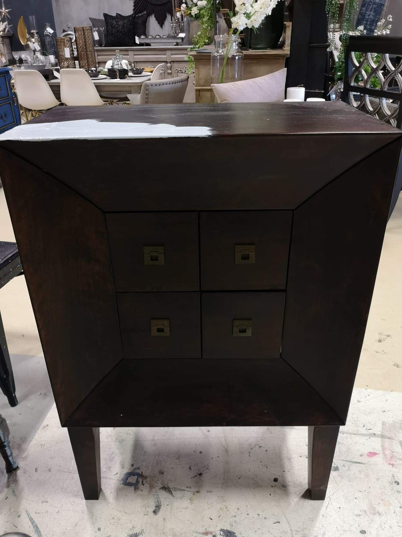 Not For Sale - Commissioned Drawers in layered blues with a subtle black glaze