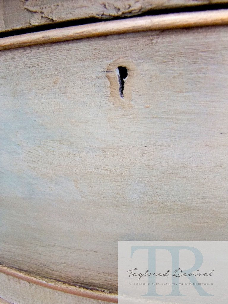 Not For Sale - Allesandra: Half round antique sideboard in Chateau Grey
