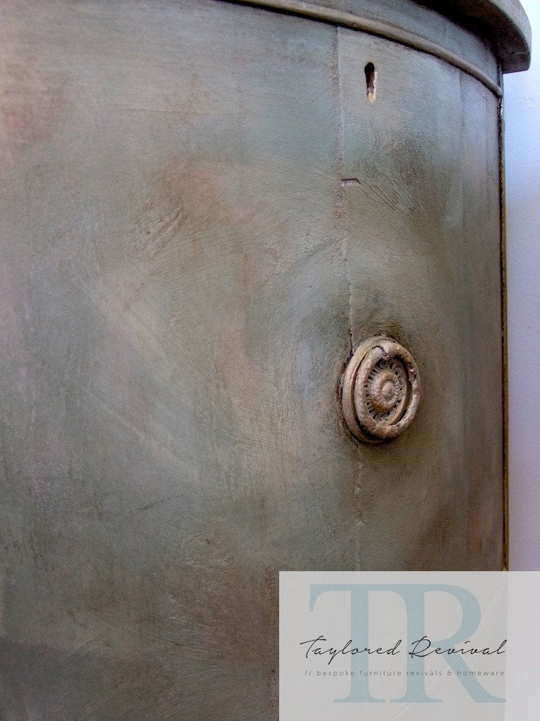 Not For Sale - Allesandra: Half round antique sideboard in Chateau Grey