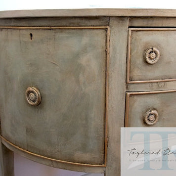 Not For Sale - Allesandra: Half round antique sideboard in Chateau Grey