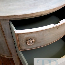 Not For Sale - Allesandra: Half round antique sideboard in Chateau Grey