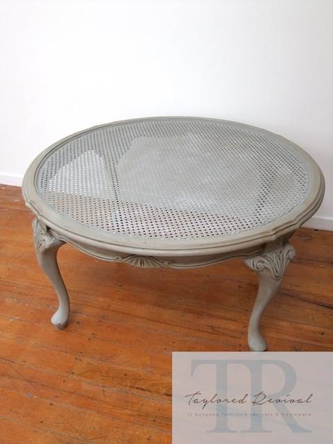 Not For Sale - Ainsley: Round rattan coffee table with ornate detailing