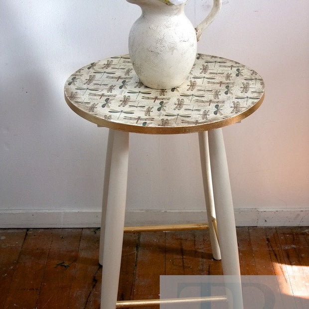 Not For Sale - Amy: Pretty side table gold gilded and Decoupaged