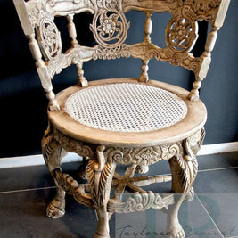 Not For Sale - Andrea : French Elegance collection: Hand painted, round ornate chair in Coco and Antoinette